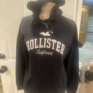 Hollister Dark Hoodie with White Logo